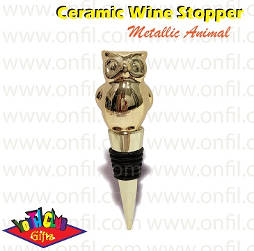 Wine Stopper - Metallic Owl