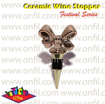 Wine Stopper - Metallic Ribbon